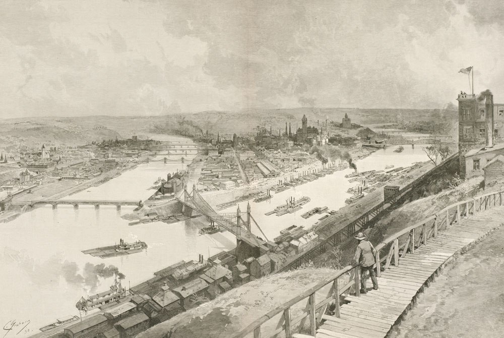 Antique photo of 1892 Pittsburgh Grandview Avenue